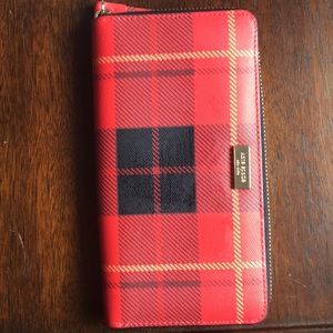 Kate Spade Red Plaid Wallet